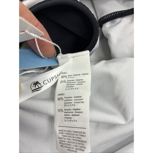 Cupshe Womens Size M One Piece Swimsuit Gingham Ruffle Black Monokini Swimwear - Picture 6 of 6